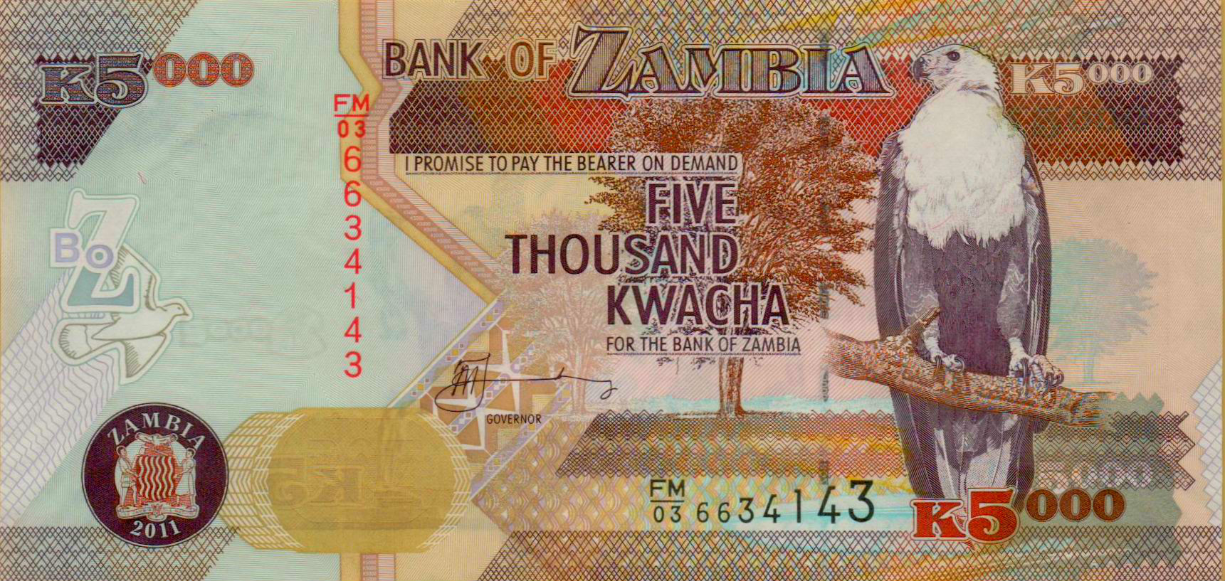 Zambia 5000 2011 UNC P-45/g
